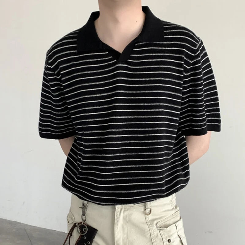 SANDRO STRIPED POLO SHIRT