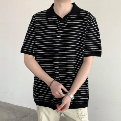 SANDRO STRIPED POLO SHIRT