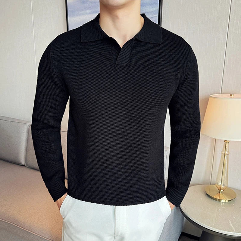 VALENTINO LONG SLEEVE KNIT POLO