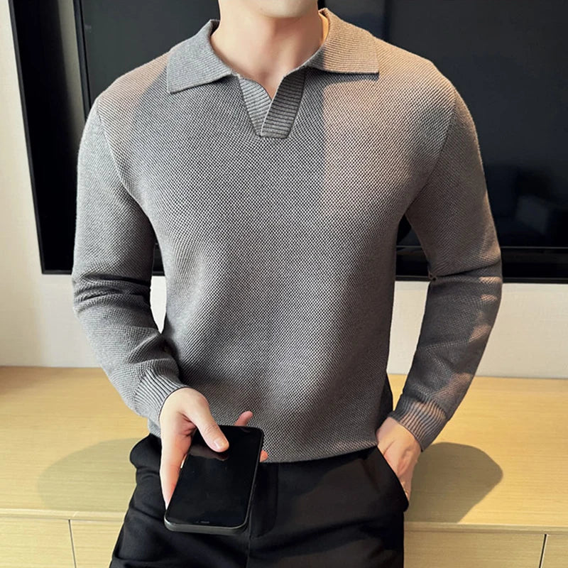 VALENTINO LONG SLEEVE KNIT POLO