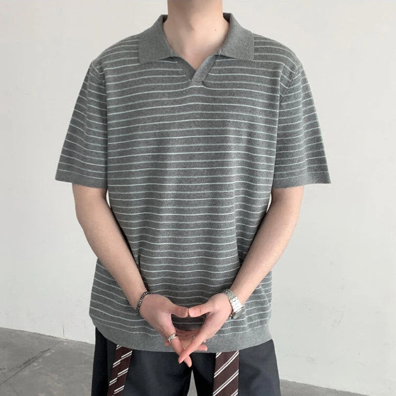 SANDRO STRIPED POLO SHIRT