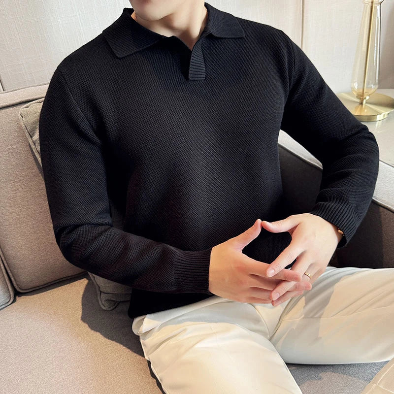 VALENTINO LONG SLEEVE KNIT POLO